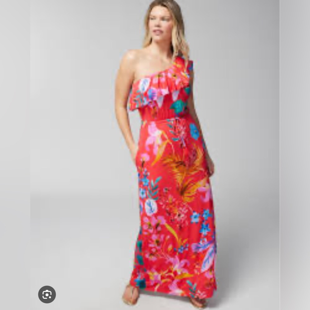 NWT Soma Red and Pink Floral Dress